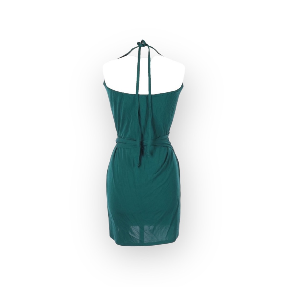 new Haute Hippie ༄ Halter Wrap Cocktail Party Mini Dress༄ Emerald Green ༄ Large - Picture 13 of 17